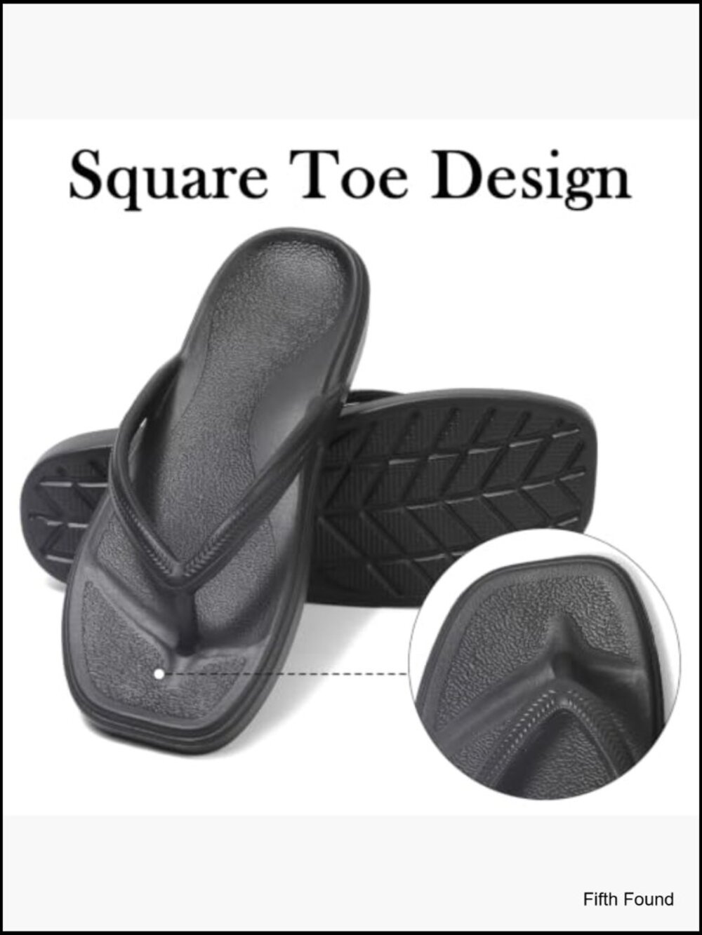 Women's Arch Support Flip Flops - Square Toe Thong Sandals Lightweight EVA - Picture 3 of 7